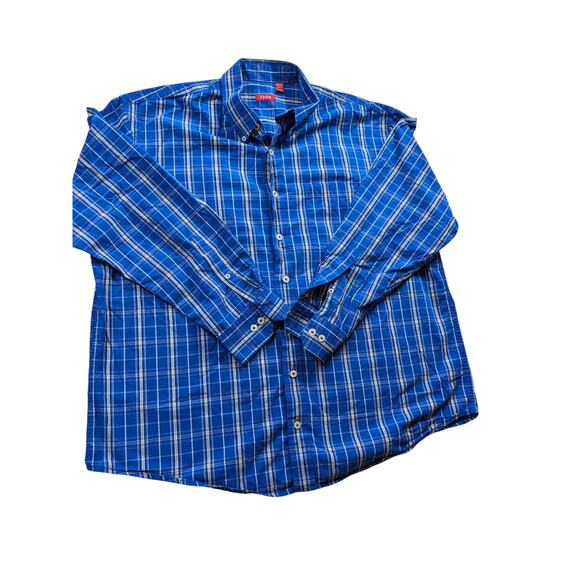 Izod Shirt Mens 2XL Plaid Button Down Long Sleeve Classic Fit Pockets Collar - Picture 7 of 16